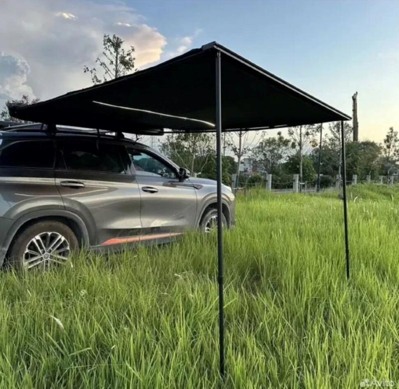 Маркиза накрышная L40 3x3м черная, серое полотно