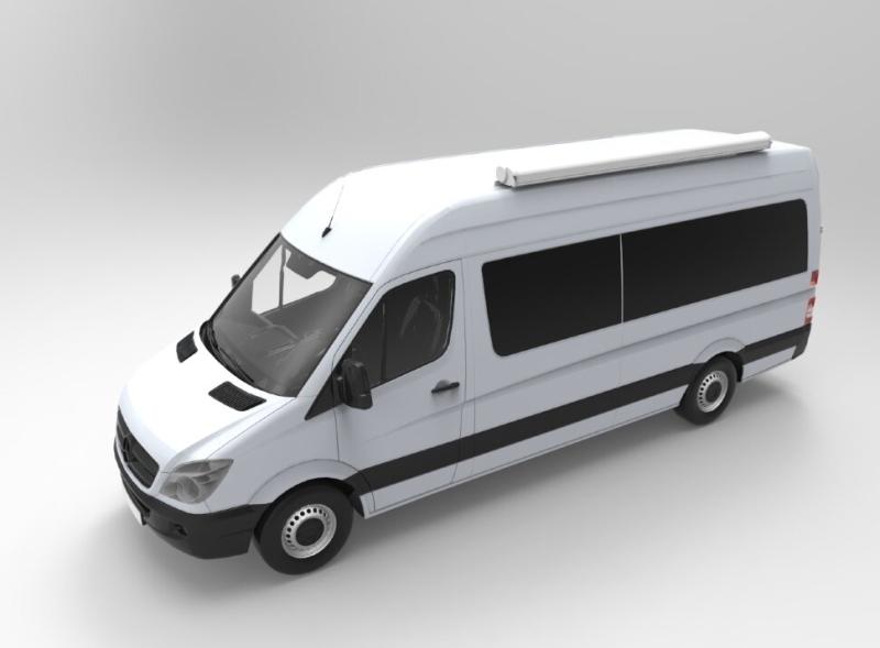 Маркиза накрышная электро Camplife 4 м ,белая, морская волна