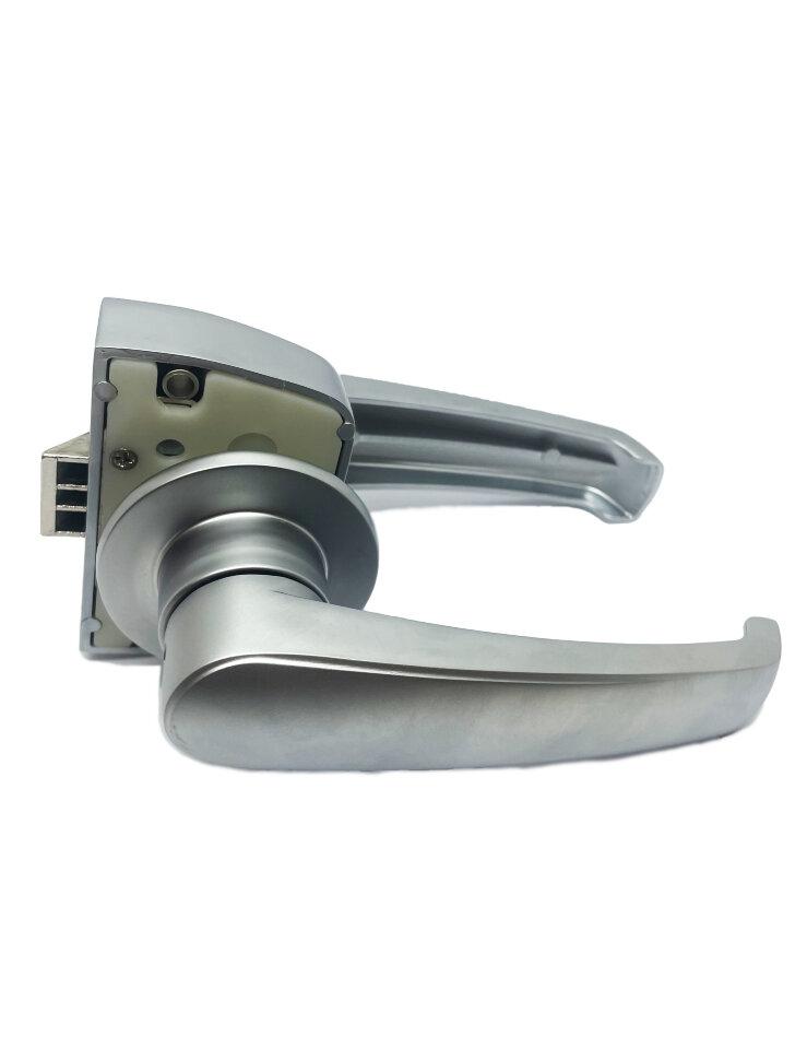 Замок душевой одноточечный c блокировкой, серебристый