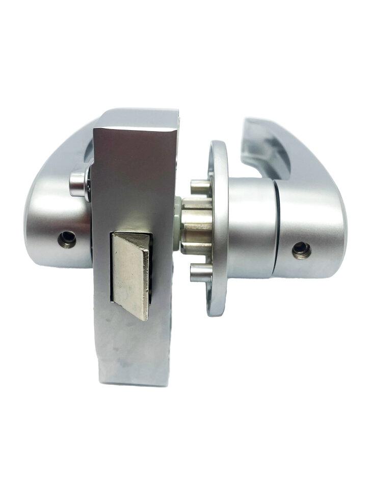 Замок душевой одноточечный c блокировкой, серебристый