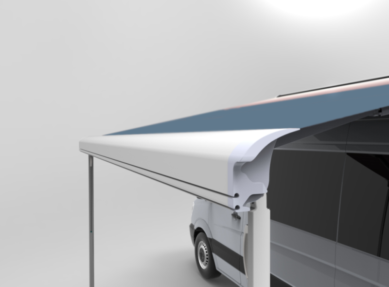 Маркиза настенная Camplife 4 м белая, морская волна