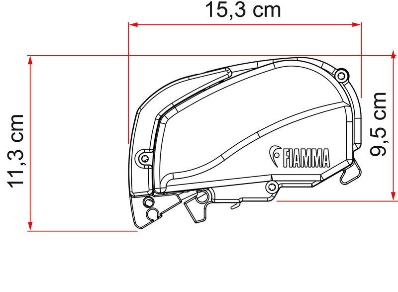 Маркиза накрышная Fiamma F80S, 4,5м, черная, темно-серый