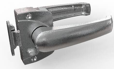 Замок душевой одноточечный c блокировкой, серебристый