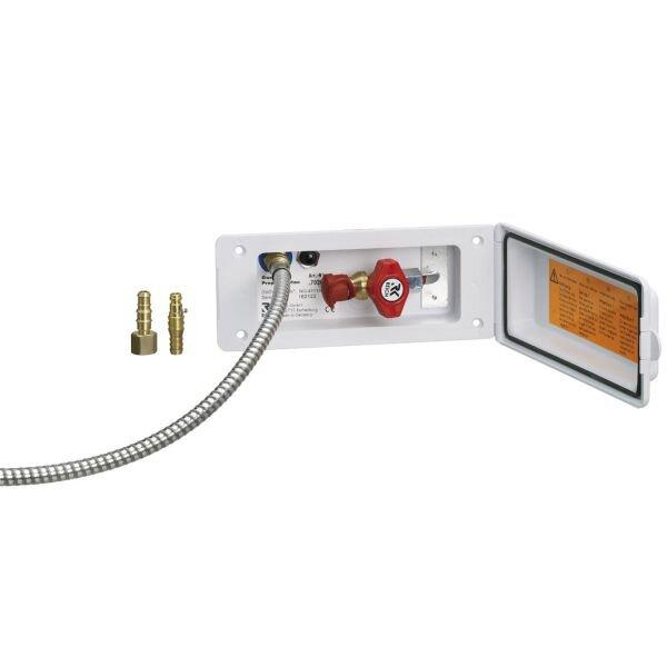 Розетка внешняя Reich для подключения газа и воды, с ключем, цвет белая